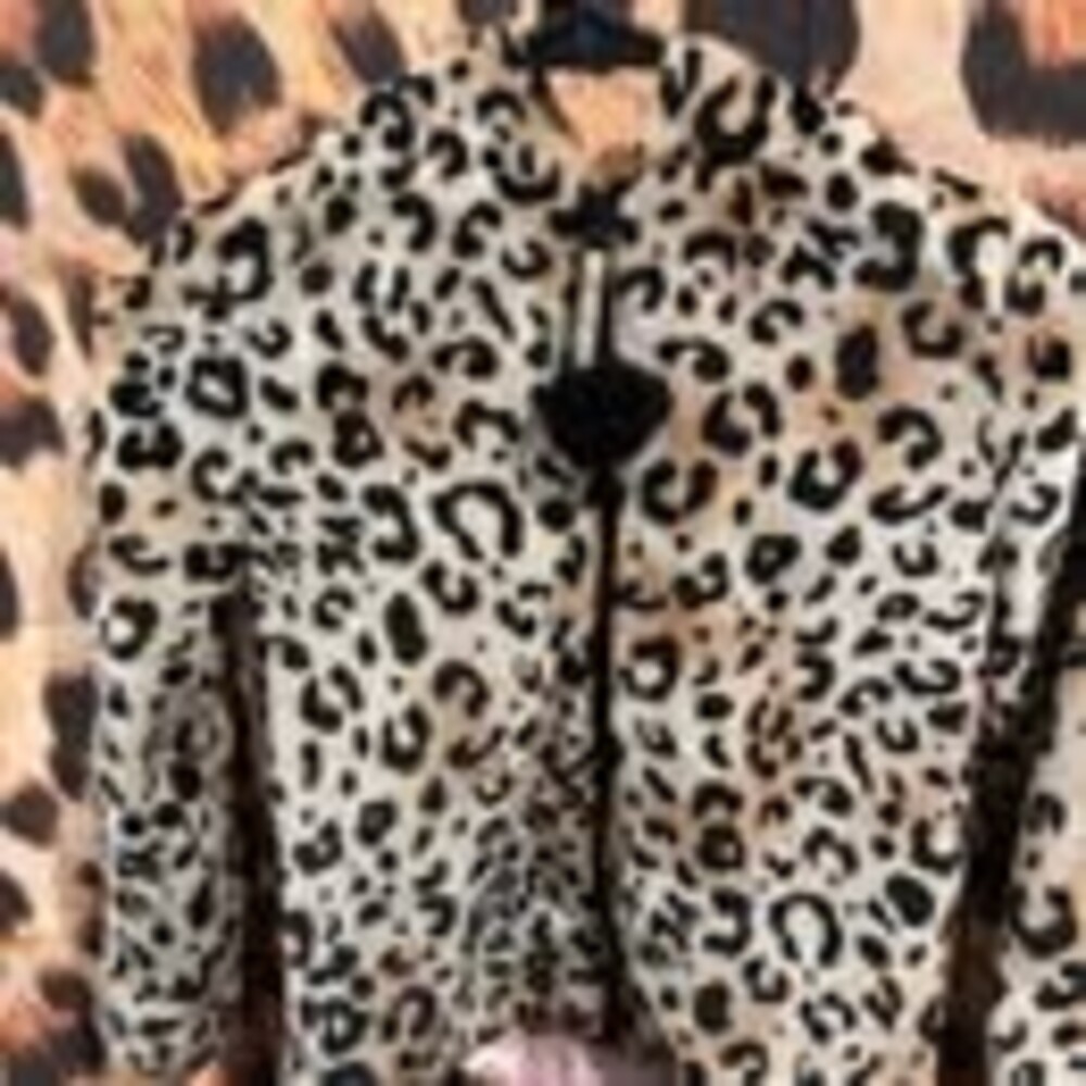 Lilt Girls Leopard Print Faux Fur Hooded Jacket Size 7/8